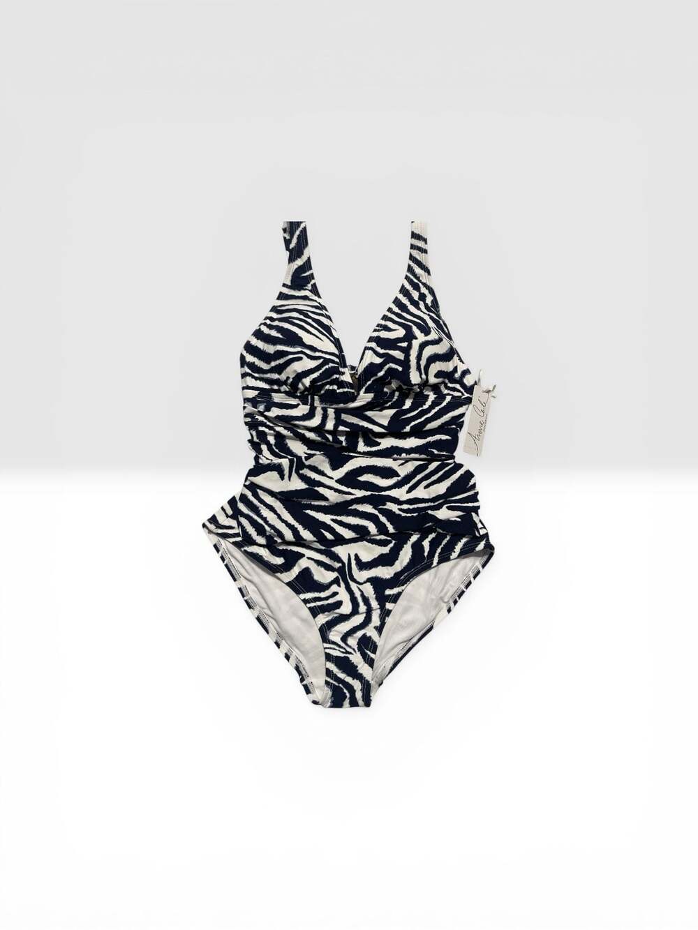 Anne Cole Women's Zebra Shadow Soft Band Shirred One Piece Swimsuit